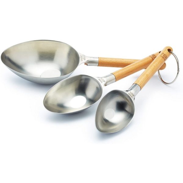 Kitchen craft PH σετ 3 τεμ μεζούρες ανοξείδωτες με ξύλινο χεράκι