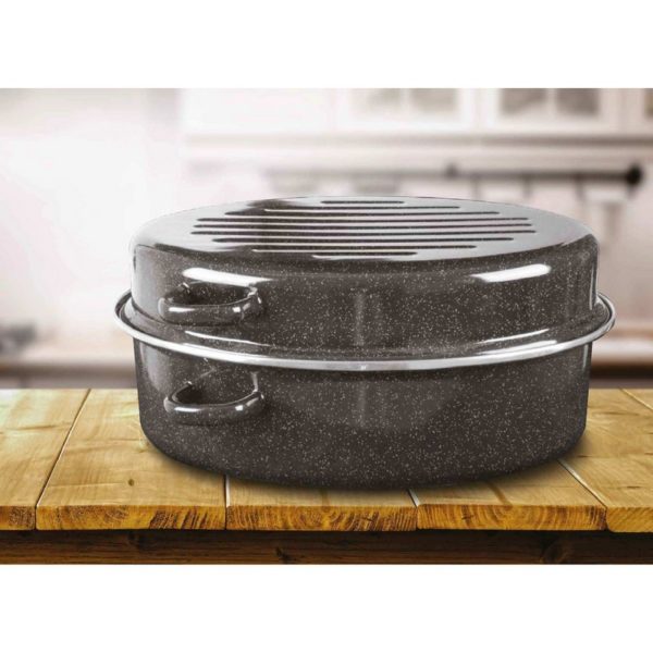 Melia γάστρα εμαγιέ 38X27 εκ Black 6 λίτρα