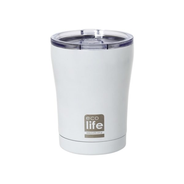 Eco Life Θερμός ανοξείδωτο καφέ 300 ml λευκό