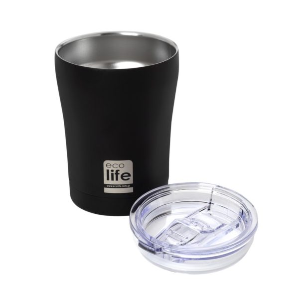 Eco Life Θερμός ανοξείδωτο καφέ 300 ml μαύρο