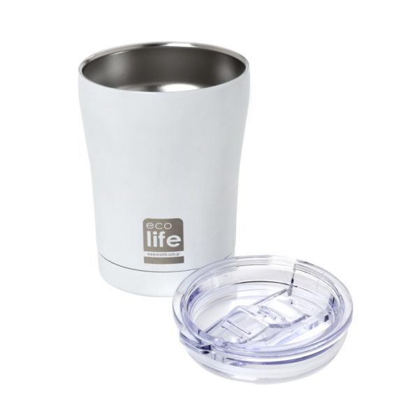 Eco Life Θερμός ανοξείδωτο καφέ 300 ml λευκό