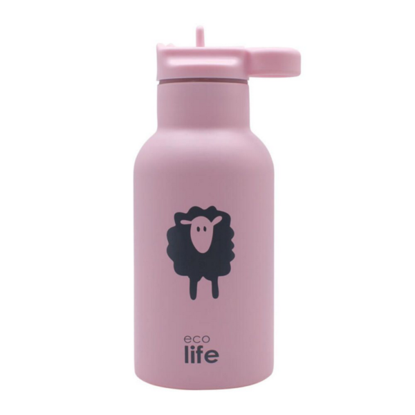 Eco Life Animals Sheep ανοξείδωτο μπουκάλι με πώμα 330 ml