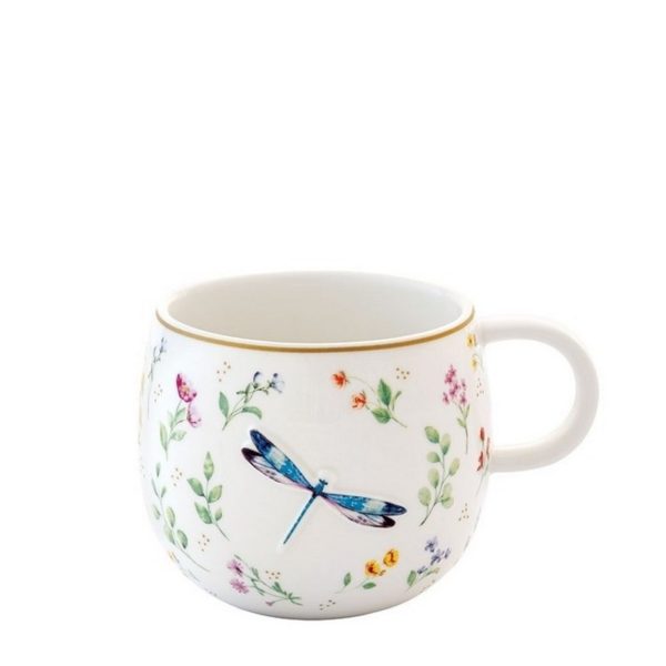 Easy Life Fansy Garden ανάγλυφη Κούπα 400 ml πορσελάνης dragonfly
