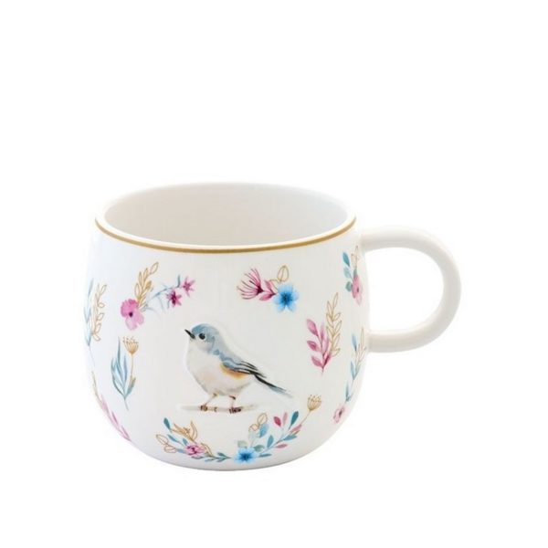Easy Life Fansy Garden ανάγλυφη Κούπα 400 ml πορσελάνης bird