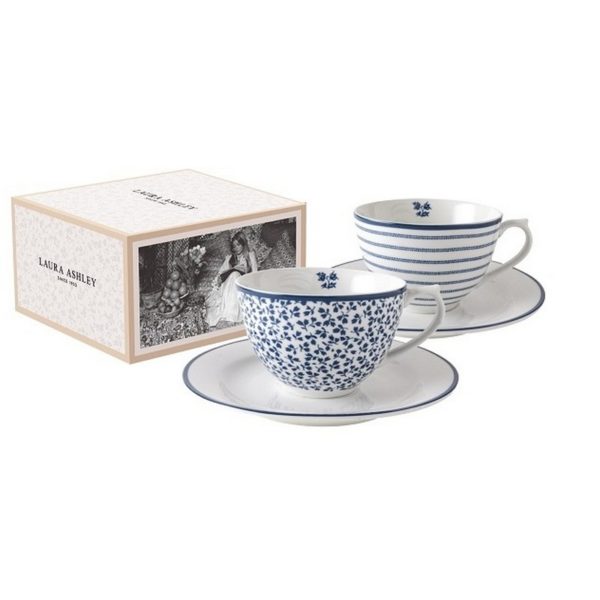 Laura Ashley Σετ 2 τεμ φλιτζάνια τσαγιού Floris & Candy Stripe