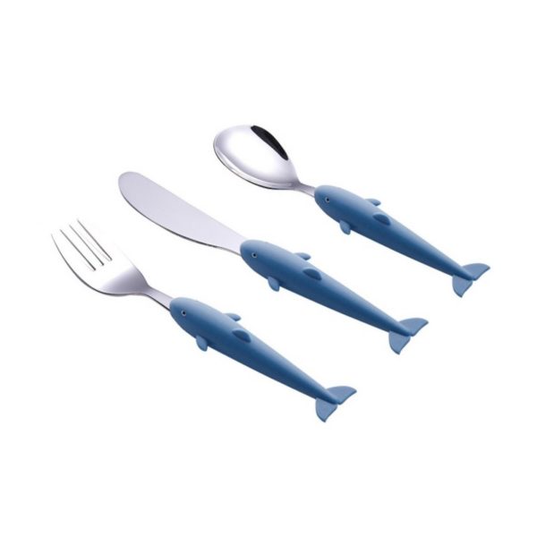 Cryspo Trio Blue Shark Σετ 3 τεμ παιδικό μαχ/να ανοξείδωτα