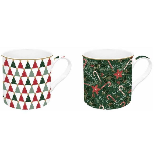 Easy Life Fancy Christmas Σετ 2 τεμ Κούπες 300 ml πορσελάνης