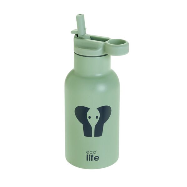 Eco Life Animals Elephant ανοξείδωτο μπουκάλι με πώμα 350 ml