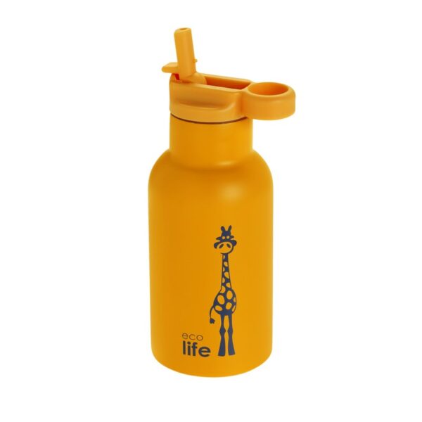 Eco Life Animals Giraffe ανοξείδωτο μπουκάλι με πώμα 350 ml