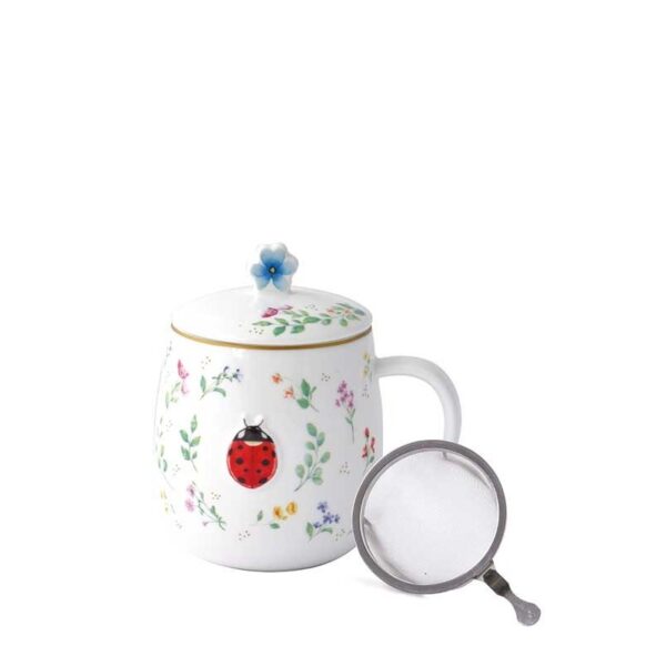 Easy Life Fansy Garden Κούπα 450 ml με καπάκι πορσελάνης love Bug
