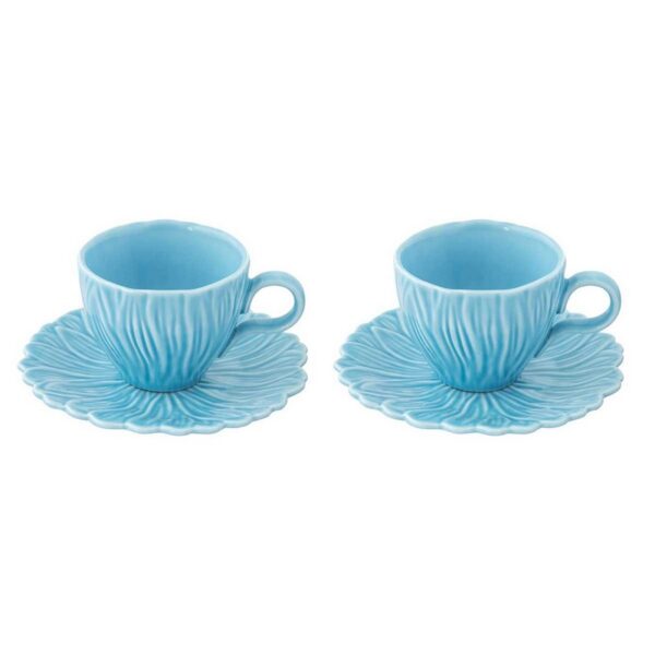 Easy Life Daisy Blue Σετ 2 τεμ Φλιτζάνια καφέ 80 ml πορσελάνης