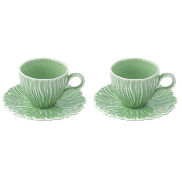 Easy Life Daisy Green Σετ 2 τεμ Φλιτζάνια καφέ 80 ml πορσελάνης