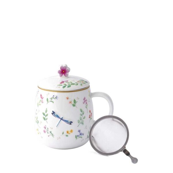 Easy Life Fansy Garden Κούπα 450 ml με καπάκι πορσελάνης dragonfly