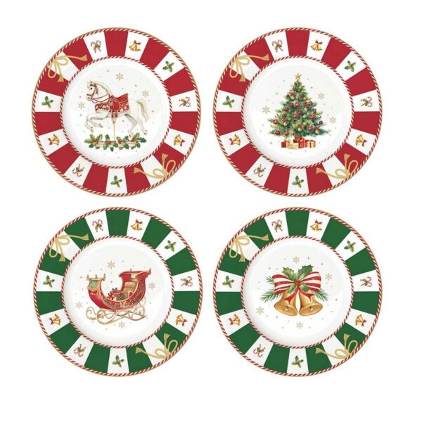 Easy Life Christmas Tale Σετ 4 τεμ Πιάτο Φρούτου 19 εκ πορσελάνης