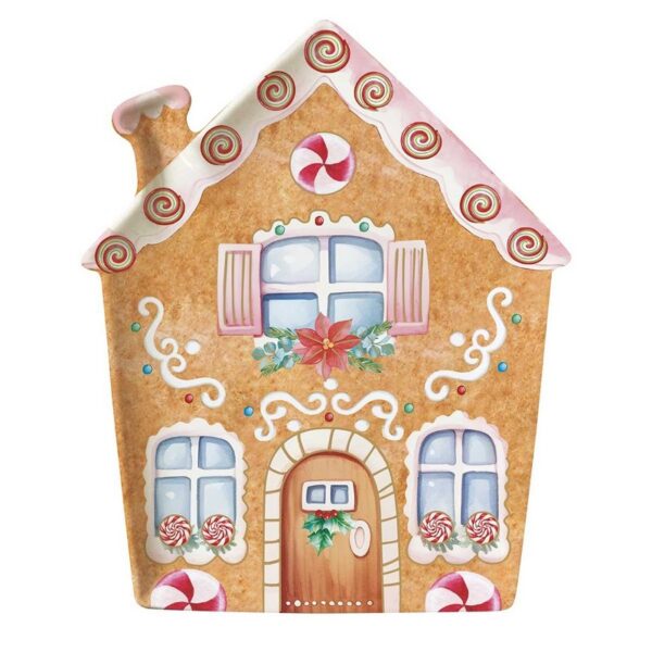 Easy Life Sweet Christmas Πιατέλα "Σπιτάκι" 21Χ25,5 εκ πορσελάνης