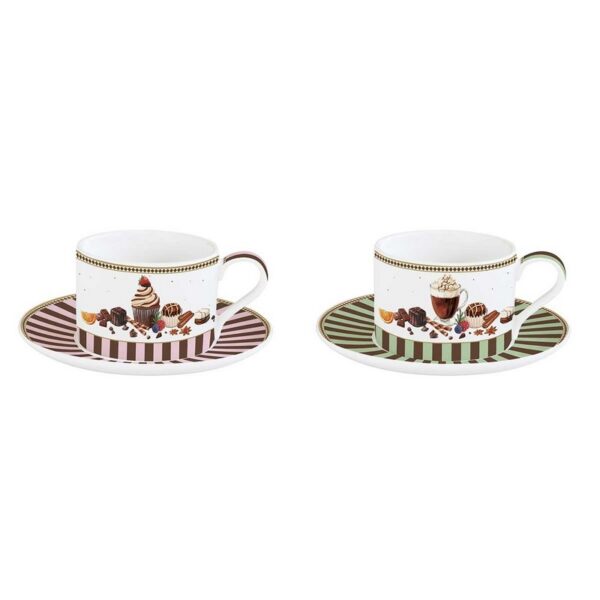 Easy Life Sweet Moments Σετ 2 τεμ Φλιτζάνια Τσαγιού 240 ml πορσελάνης