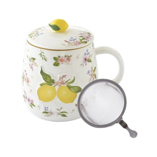 Easy Life Fancy Fruit Κούπα 450 ml με καπάκι πορσελάνης Lemon