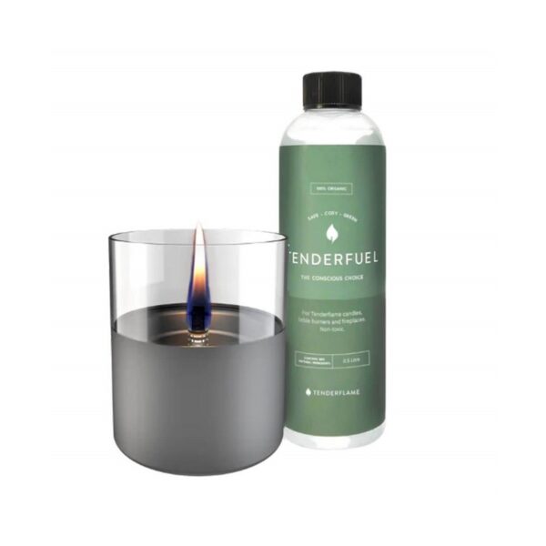 Tenderflame Σετ Gift Pack Επιτραπέζια εστία φωτιάς Lilly 10 & Tenderfuel 0.5lt Dark Grey