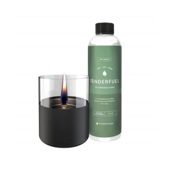 Tenderflame Σετ Gift Pack Επιτραπέζια εστία φωτιάς Lilly 10 & Tenderfuel 0.5lt Black