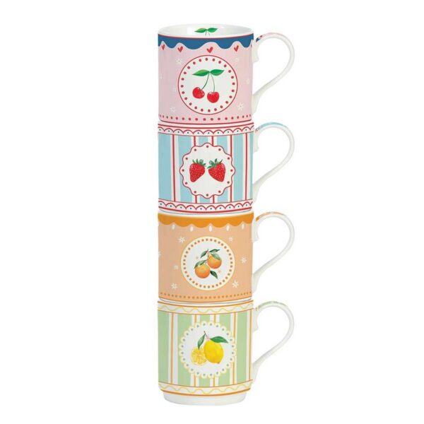 Easy Life Fruit Mania Σετ 4 τεμ Κούπες 275 ml πορσελάνης