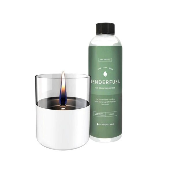 Tenderflame Σετ Gift Pack Επιτραπέζια εστία φωτιάς Lilly 10 & Tenderfuel 0.5lt White