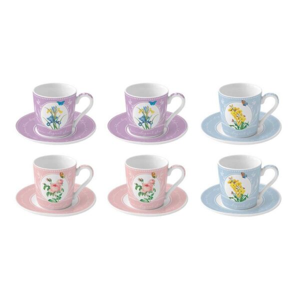 Easy Life Royal Blossom Σετ 6 τεμ Φλυτζάνια Καφέ 100 ml πορσελάνης