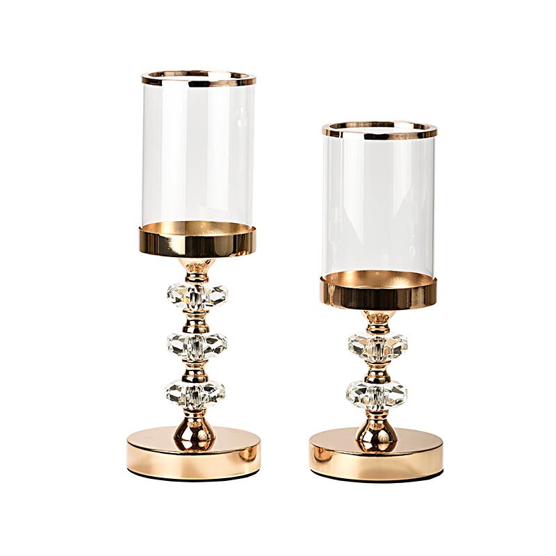 Kaliso Σετ 2 τεμ Κηροπήγια Ροζ χρυσός μεταλλικά Kaliso Σετ 2 τεμ Κηροπήγια Ροζ χρυσός μεταλλικά