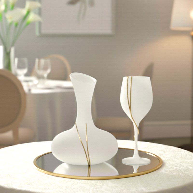 Georgiou Σετ 2 τεμ Καράφα και Ποτήρι ματ επίχρυση/επάργυρη Georgiou Σετ 2 τεμ Καράφα και Ποτήρι ματ επίχρυση/επάργυρη