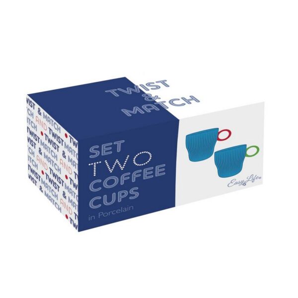 Easy Life Twist & match Blue Σετ 2 τεμ Κούπες 90 ml πορσελάνης