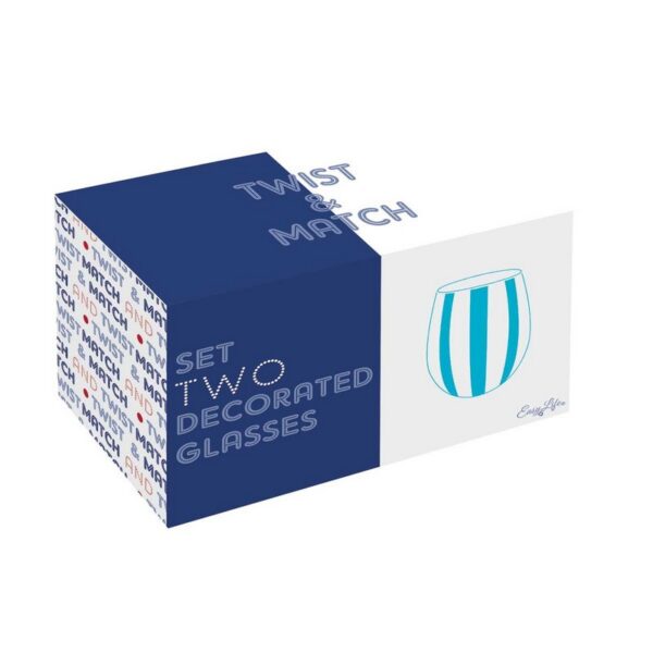Easy Life Twist & match Blue Σετ 2 τεμ Ποτήρια Νερού 500 ml γυάλινα