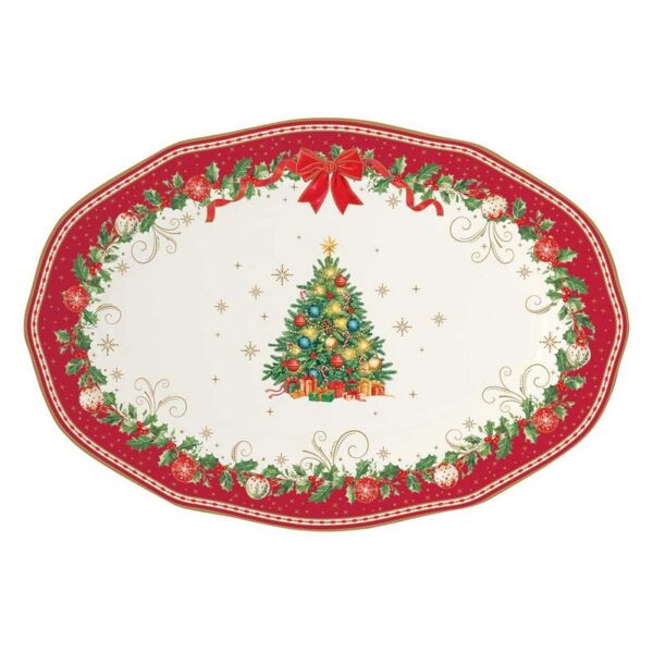 Easy Life Christmas Heritage Πιατέλα Οβάλ 36Χ25 εκ πορσελάνης