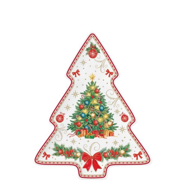 Easy Life Christmas Heritage Πιατέλα Δέντρο 20,5Χ25,5 εκ πορσελάνης