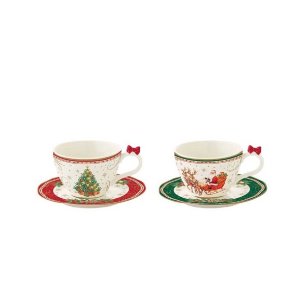 Easy Life Christmas Heritage Σετ 2 τεμ Φλιτζάνια καφέ 120 ml πορσελάνης