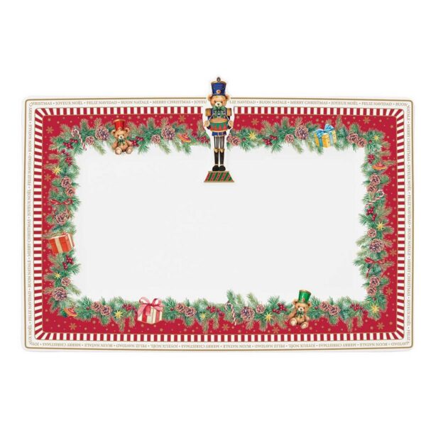 Easy Life Christmas Teddy Πιατέλα Ορθογώνια 36Χ24 εκ πορσελάνης
