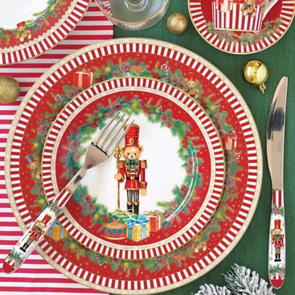 Easy Life Christmas Teddy Σετ 12 τεμ Πιάτα πορσελάνης