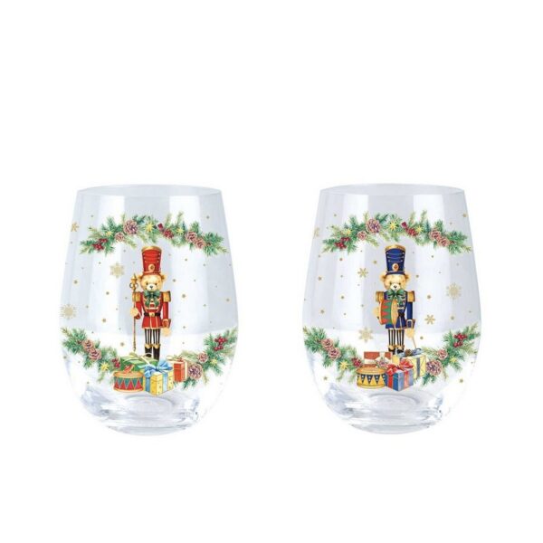 Easy Life Christmas Teddy Σετ 2 τεμ Ποτήρια 500 ml γυάλινα