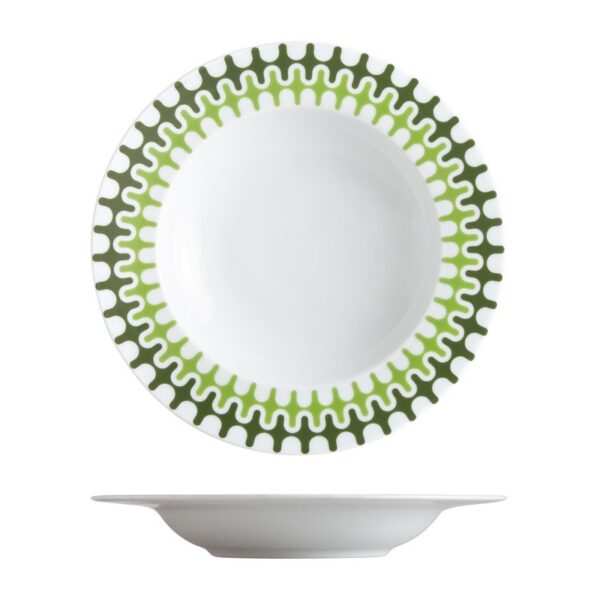 ΙΩΝΙΑ Illusion Green Πιάτο Βαθύ 23 εκ πορσελάνης