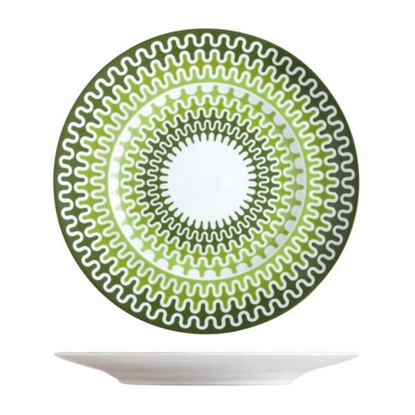 ΙΩΝΙΑ Illusion Green Πιατέλα Στρογγυλή 32 εκ πορσελάνης