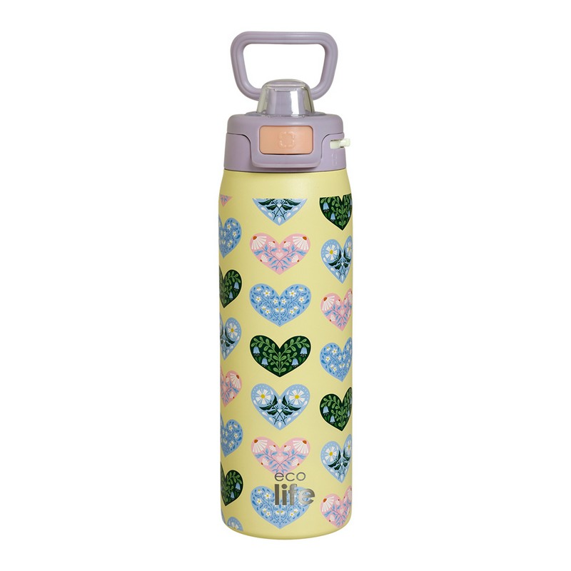 Eco Life Blossom Hearts Thermos Ασφαλείς Πώμα 650ml Eco Life Blossom Hearts Thermos Ασφαλείς Πώμα 650ml