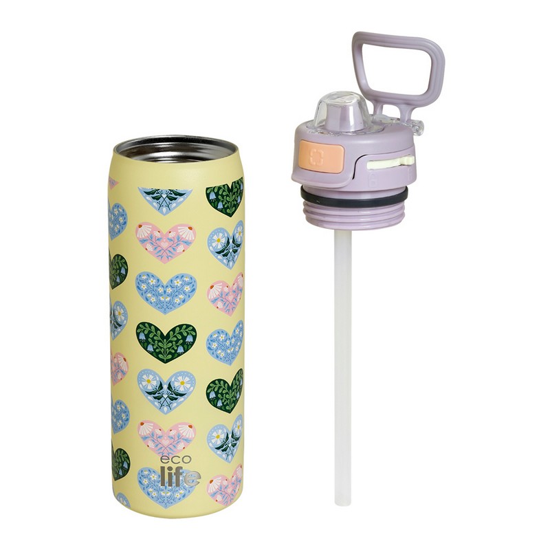Eco Life Blossom Hearts Thermos Ασφαλείς Πώμα 650ml Eco Life Blossom Hearts Thermos Ασφαλείς Πώμα 650ml