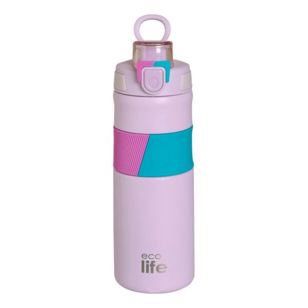 Eco Life Pink Thermos Μπουκάλι Ασφαλείς Πώμα 500ml