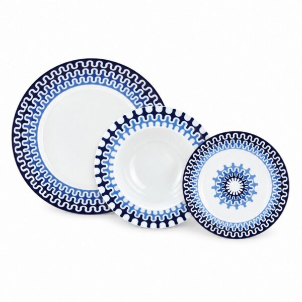 ΙΩΝΙΑ Illusion Blue Σετ 18 τεμ Πιάτα πορσελάνης