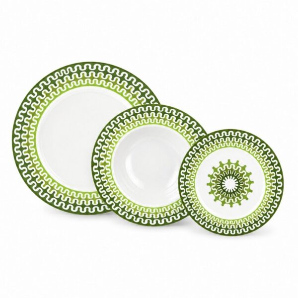 ΙΩΝΙΑ Illusion Green Σετ 18 τεμ Πιάτα πορσελάνης