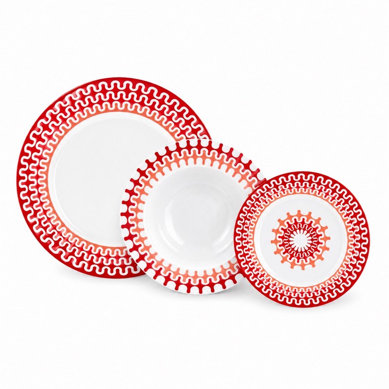 ΙΩΝΙΑ Illusion Red Σετ 18 τεμ Πιάτα πορσελάνης ΙΩΝΙΑ Illusion Red Σετ 18 τεμ Πιάτα πορσελάνης