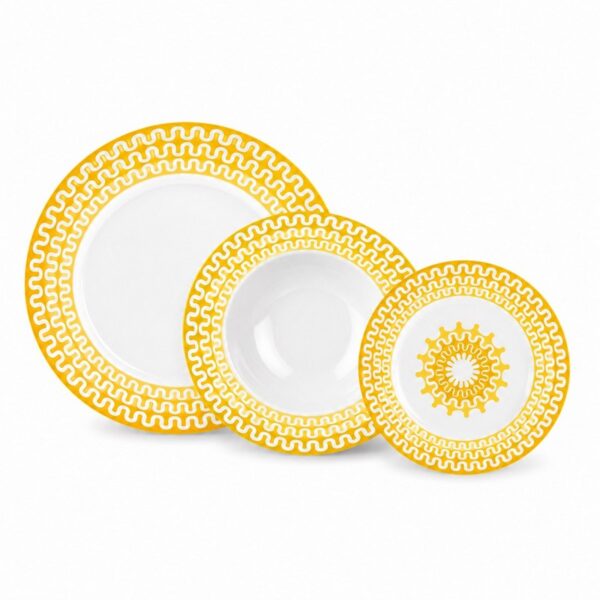 ΙΩΝΙΑ Illusion Yellow Σετ 18 τεμ Πιάτα πορσελάνης