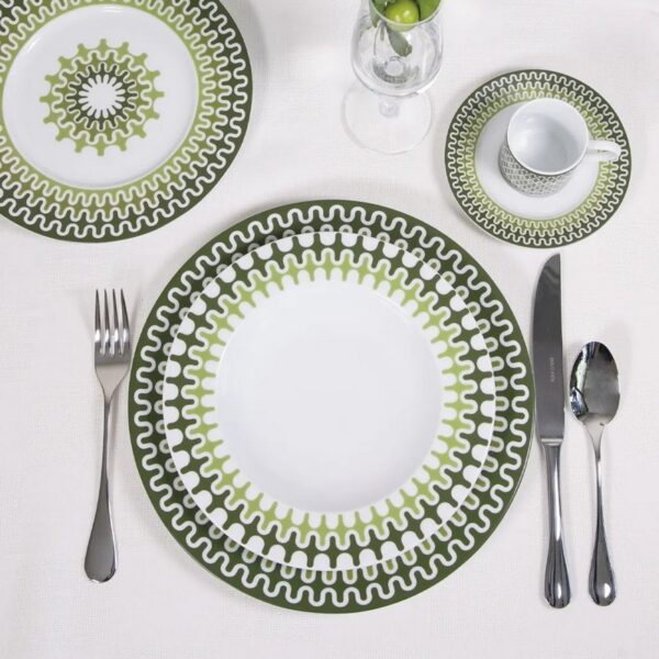 ΙΩΝΙΑ Illusion Green Σετ 18 τεμ Πιάτα πορσελάνης