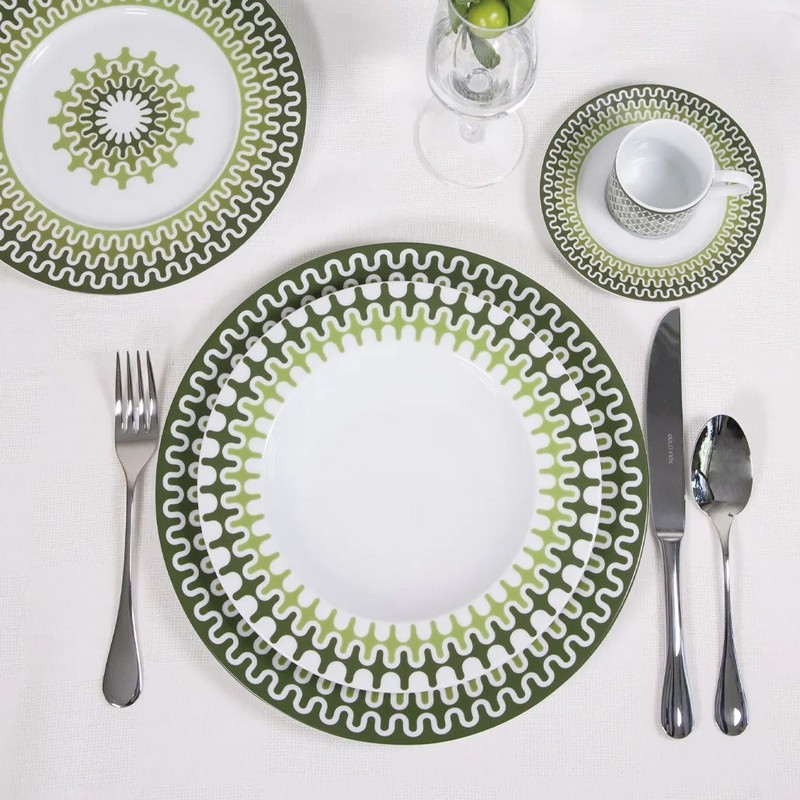 ΙΩΝΙΑ Illusion Green Σετ 18 τεμ Πιάτα πορσελάνης ΙΩΝΙΑ Illusion Green Σετ 18 τεμ Πιάτα πορσελάνης