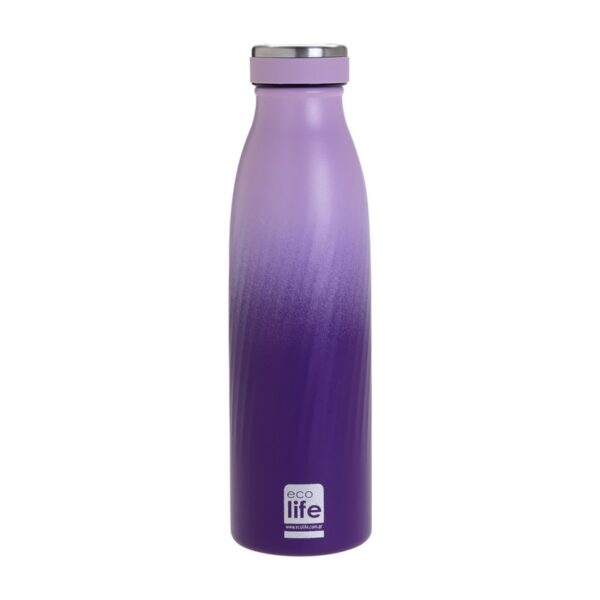Eco life Slim Purple Ombre Μπουκάλι 500 ml ανοξείδωτο