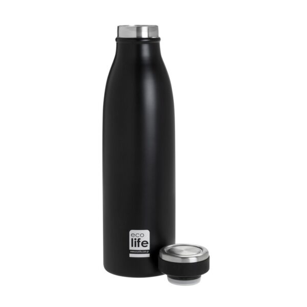 Eco life Slim Black Μπουκάλι 500 ml ανοξείδωτο