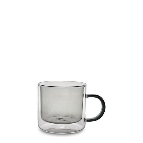 F2D ΟΝΑ Liv Σετ 2 τεμ Κούπες Διπλότοιχες Γκρι 270ml γυάλινες